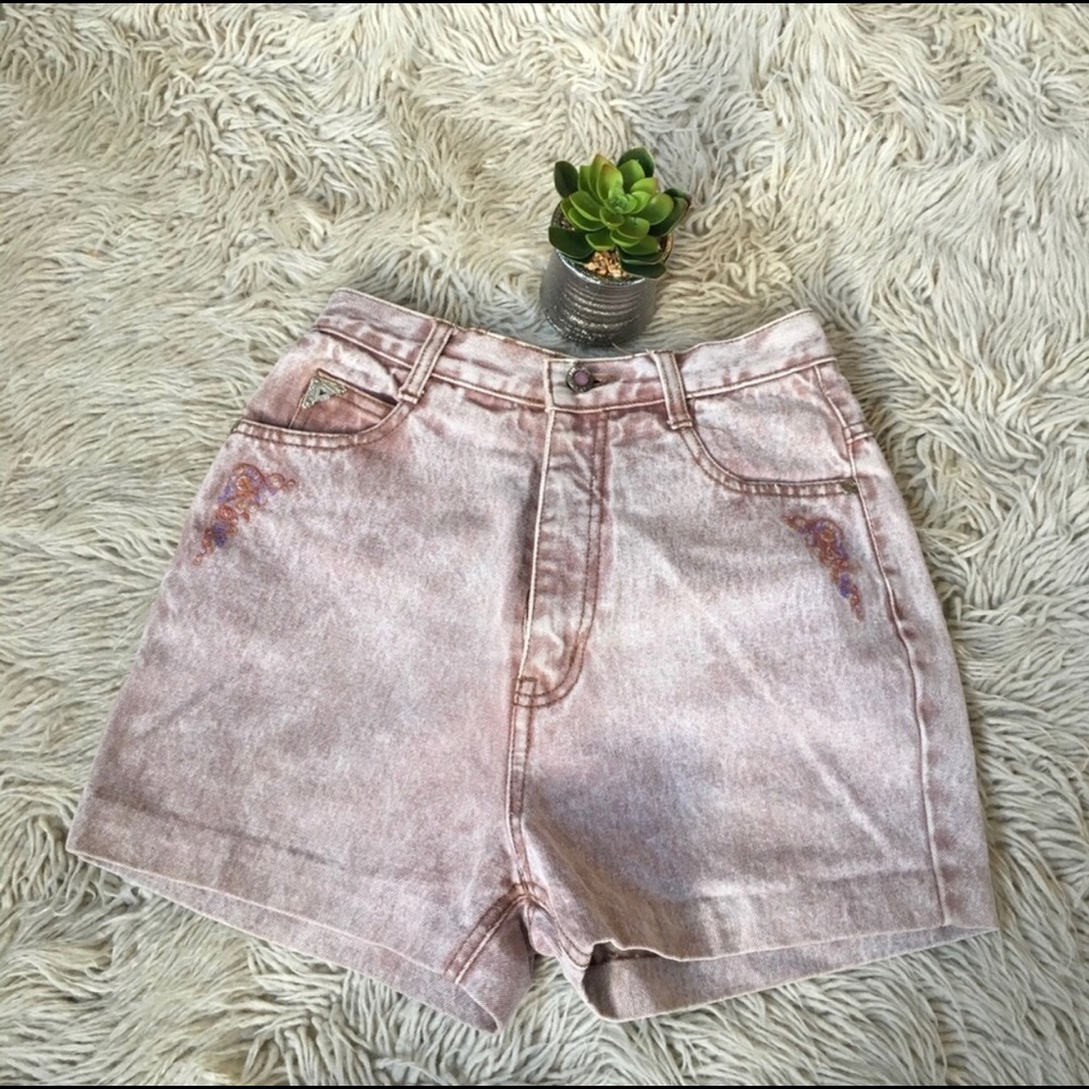 Vintage Acid Wash high rise shorts